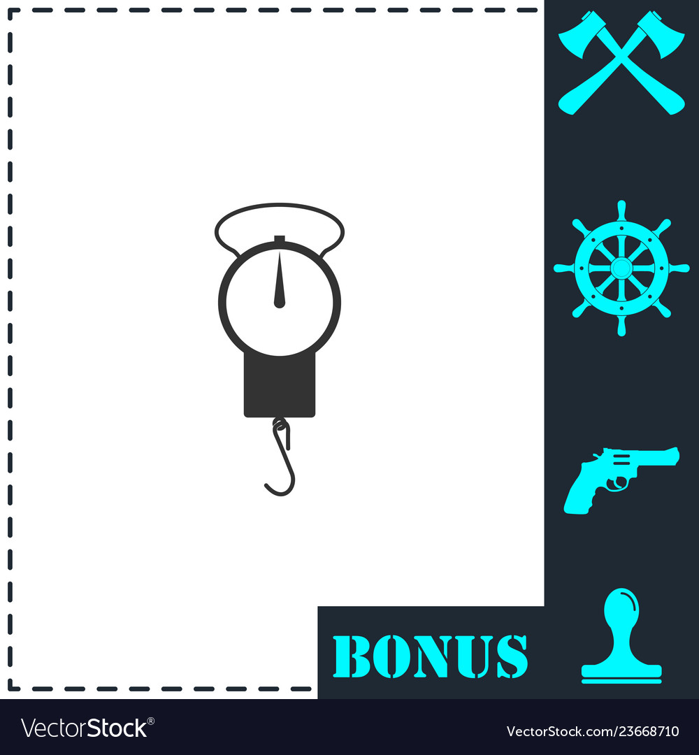 Spring scale icon flat vector image Spring scale icon flat