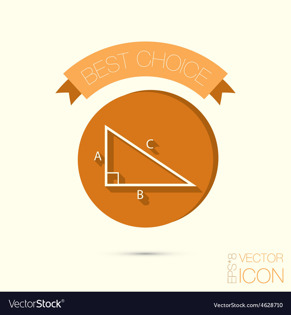 Triangle math symbol icon geometry learning Vector Image