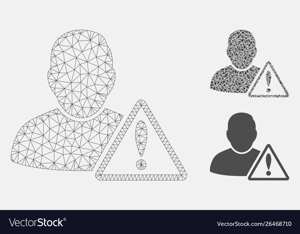 User warning mesh wire frame model vector image User warning mesh wire frame model