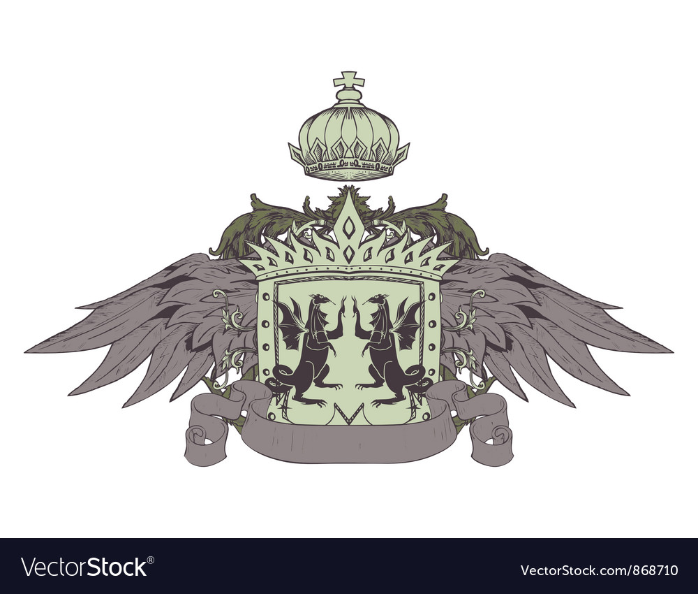 Vintage crest with scroll