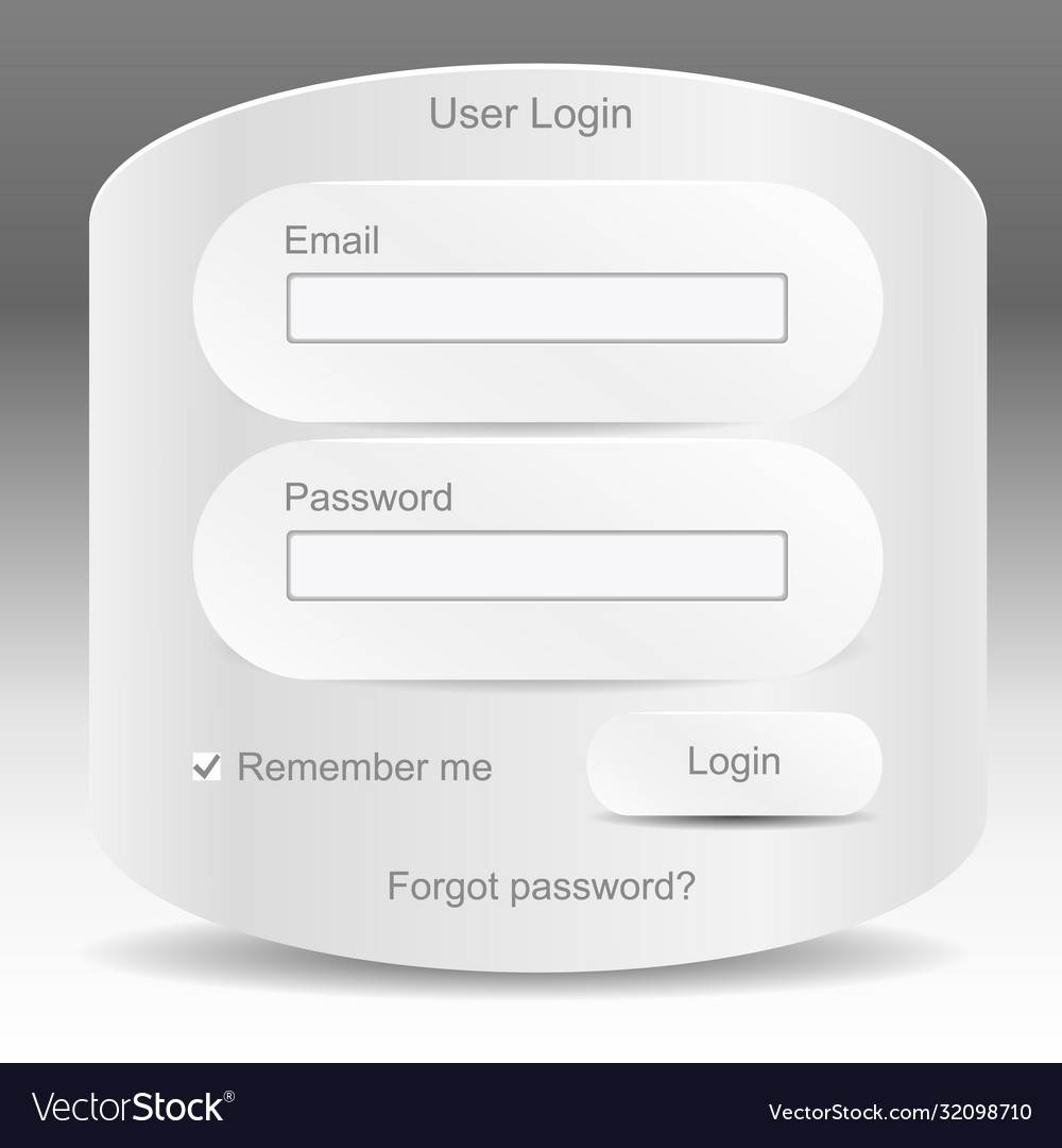 Web-Elemente registrieren und Anmeldefenster vector image Web-Elemente registrieren und Anmeldefenster