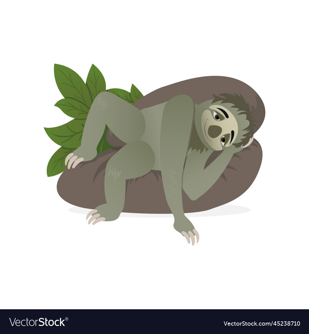 With a lazy sloth vector image With a lazy sloth