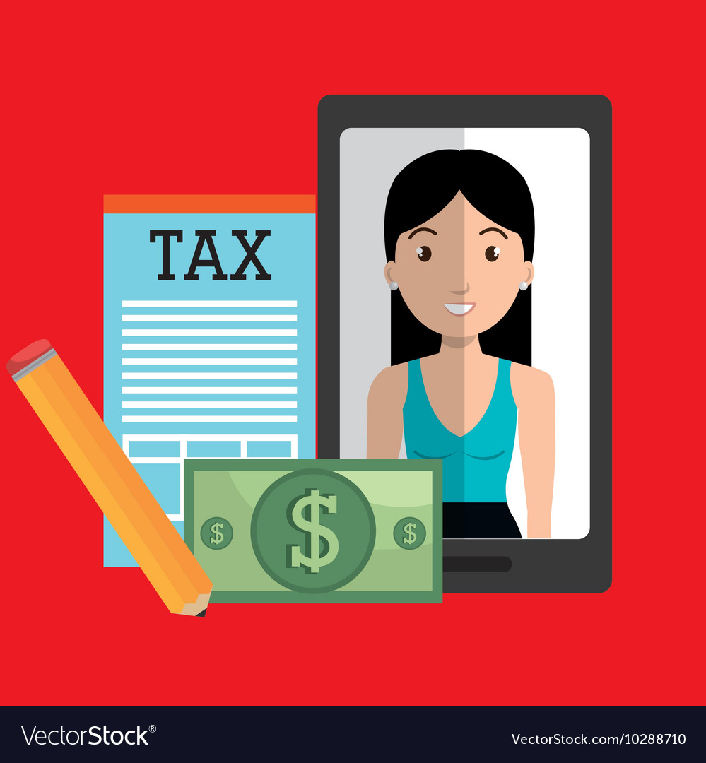 Woman smartphone tax dollar