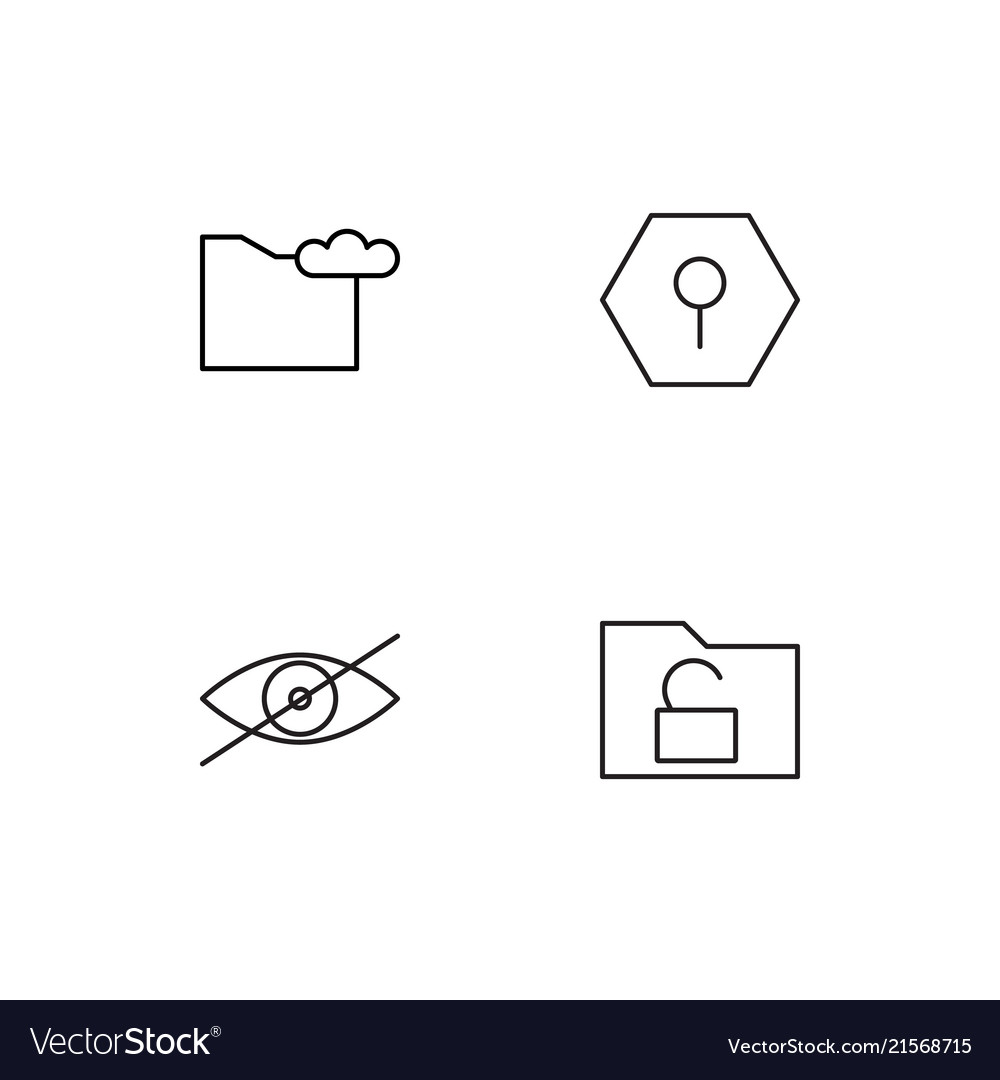 Cyber security linear icons set simple outline