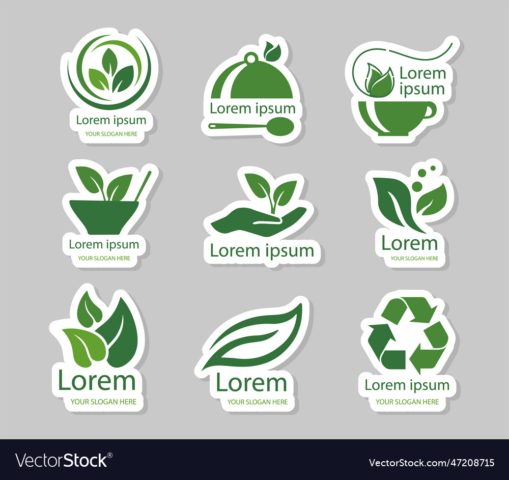 Environmentally friendly stickers Royalty Free Vector Image