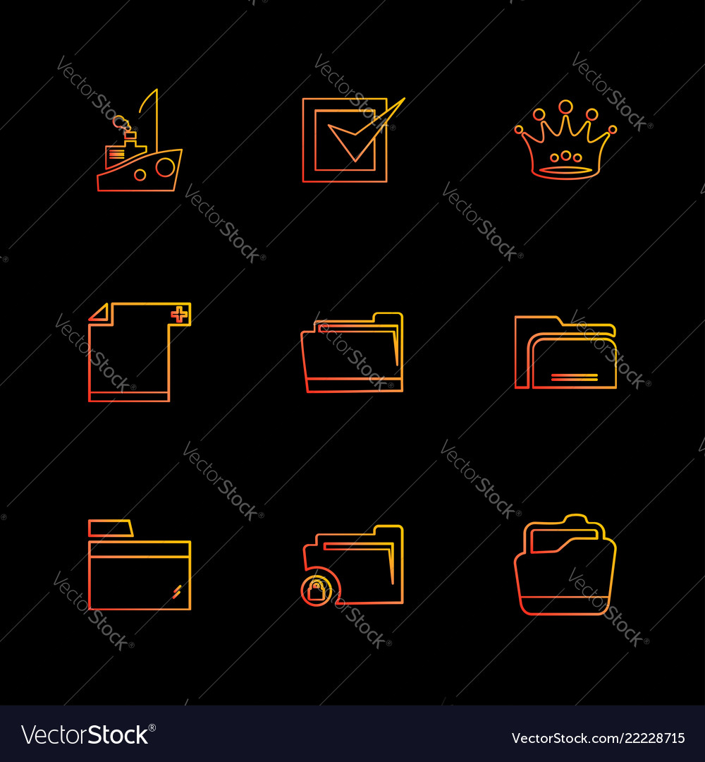 Folder files directory search code eps icons