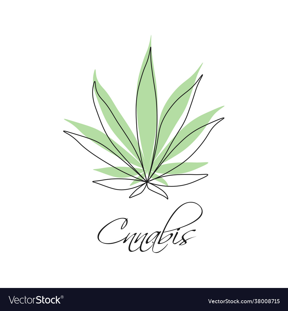 Green cannabis leaf sign logo