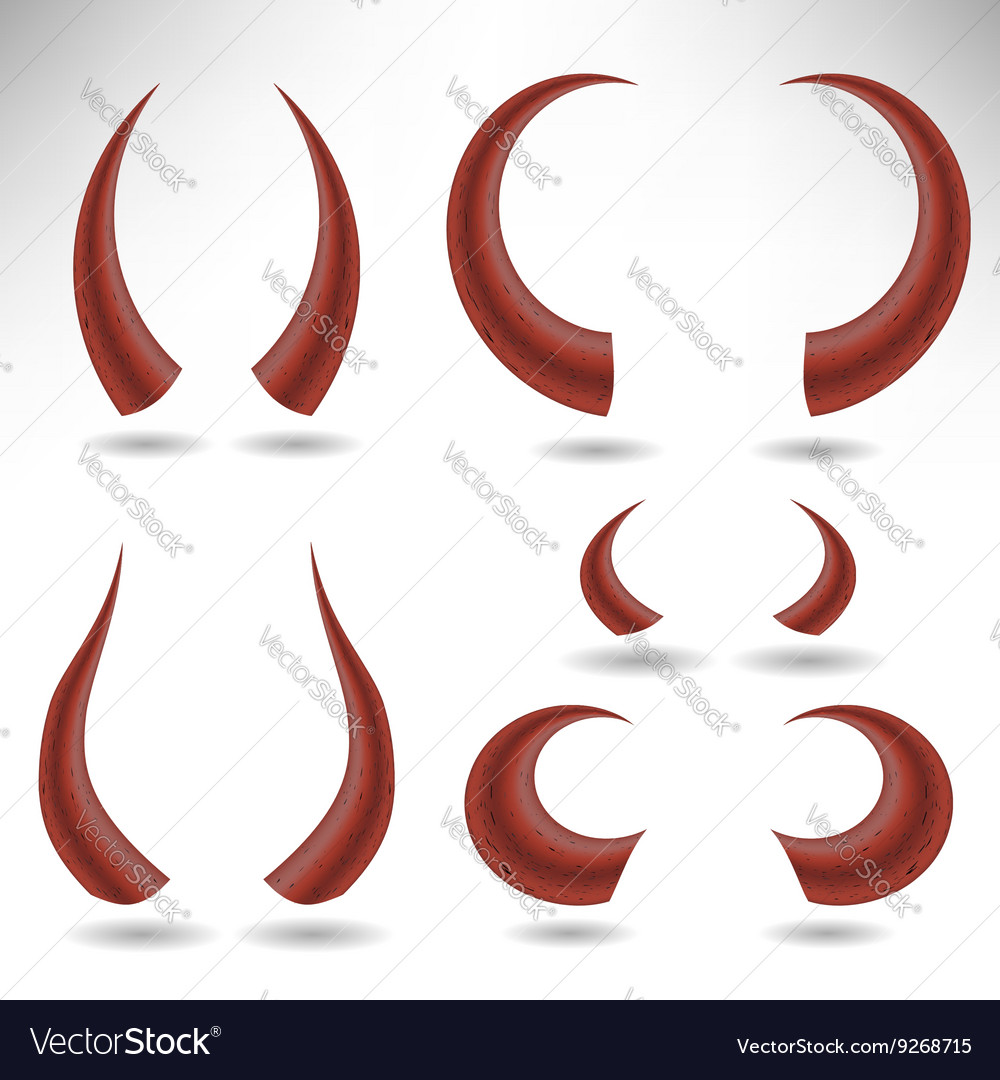 Halloween red horns Royalty Free Vector Image - VectorStock