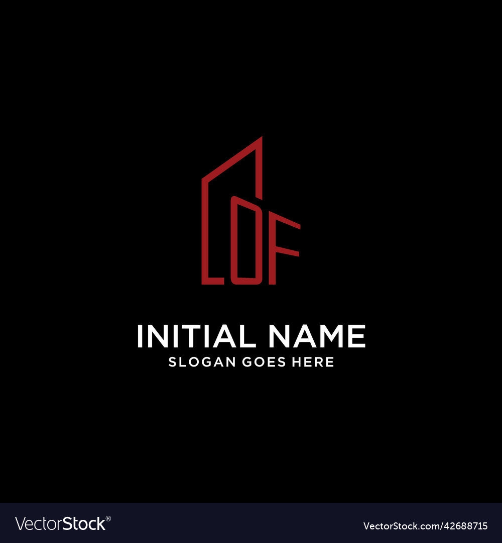 Initial monogram with building logo design vector image Initial monogram with building logo design