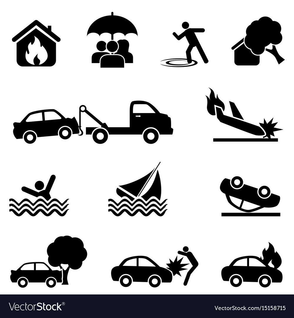 Insurance and accident icon set