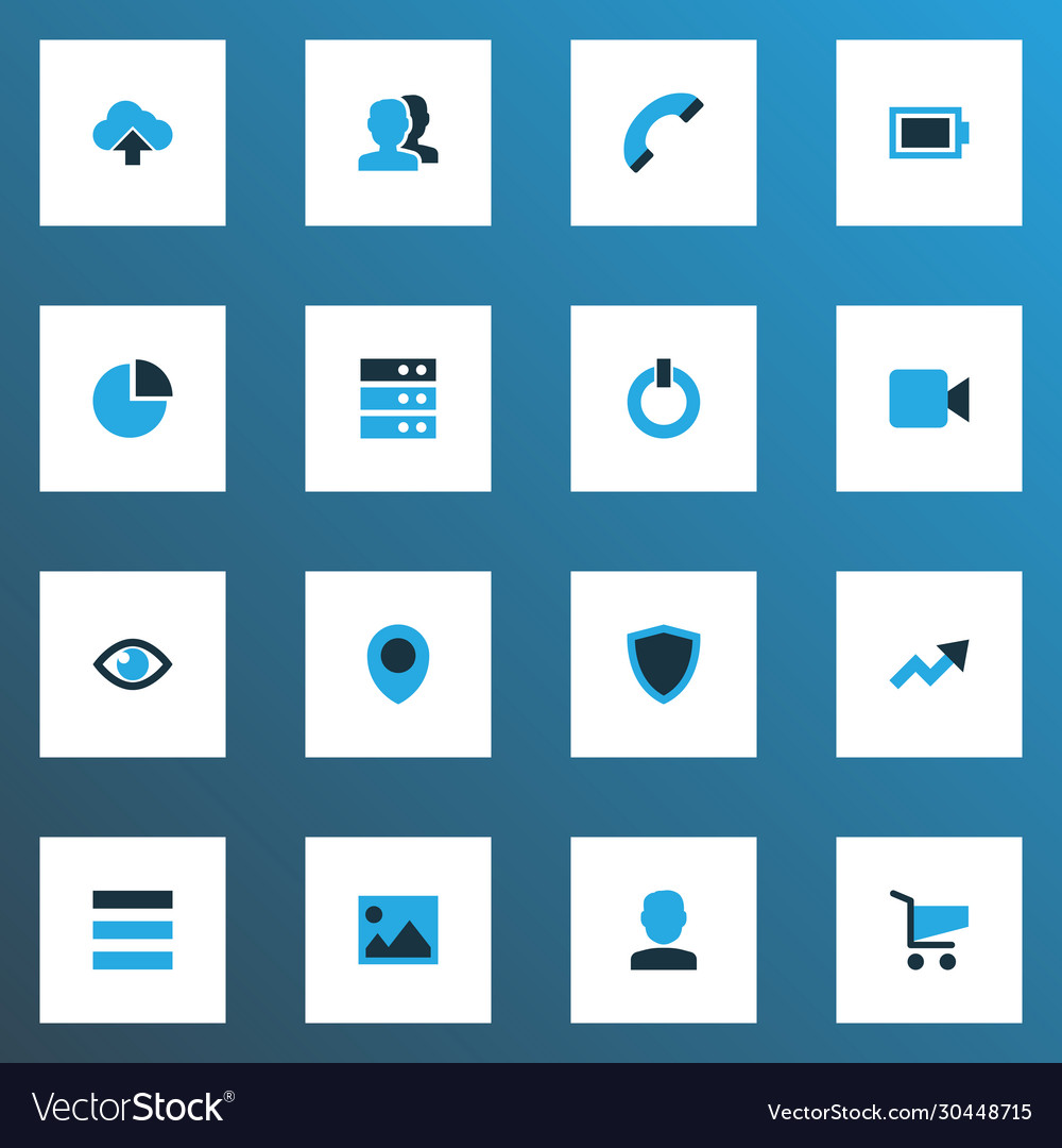 Interface-Symbole farbigen Satz mit Diagramm-Video