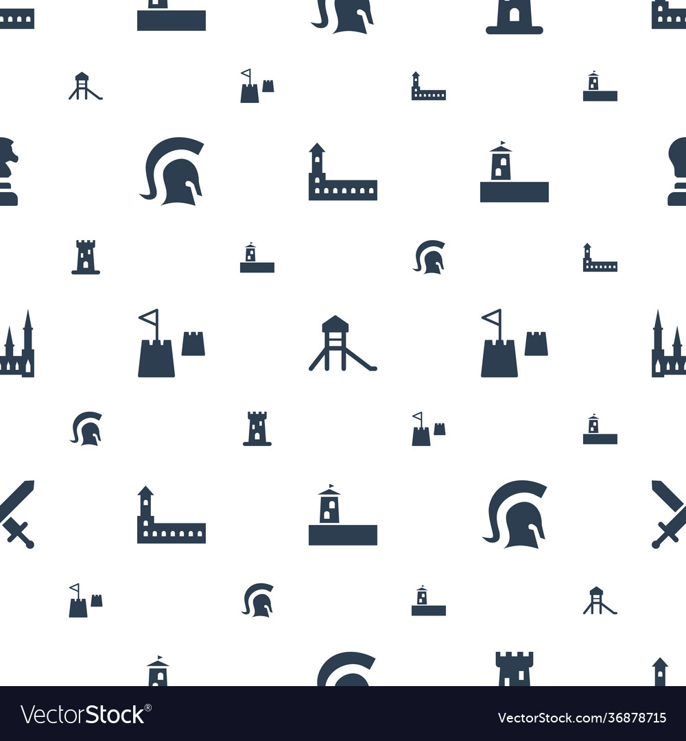 Knight icons pattern seamless white background