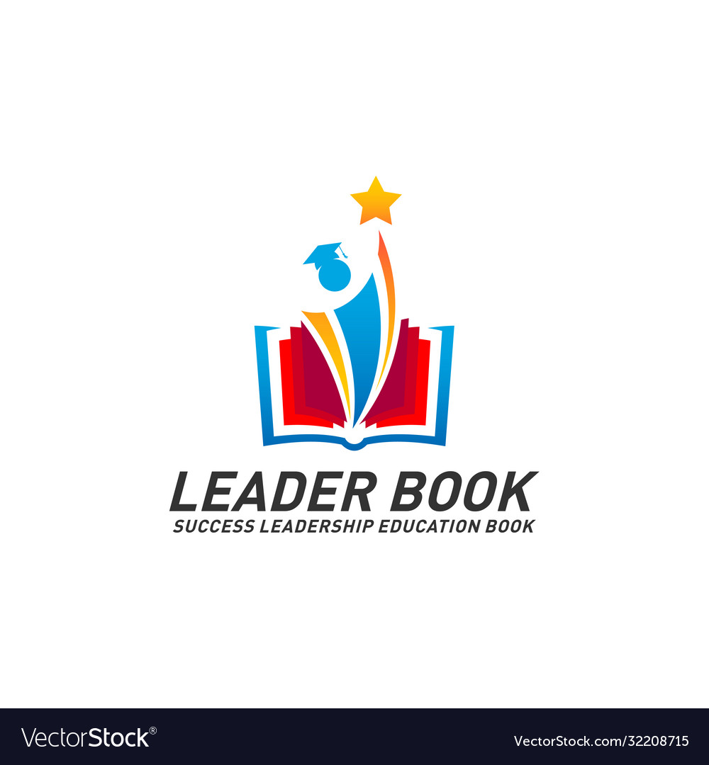 Leadership education book logo design concept Vector Image Leadership education book logo design concept