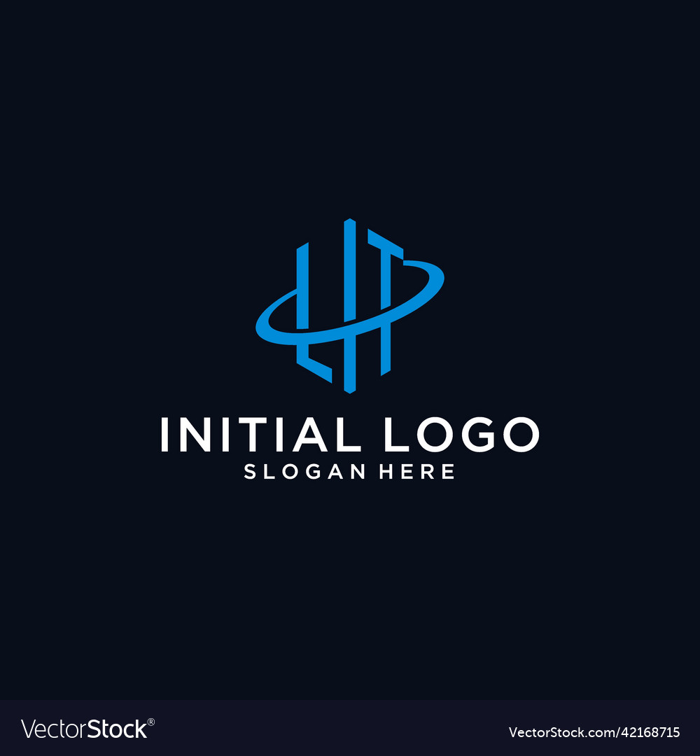 Lt initial monogram logo with hexagonal shape Vector Image Lt initial monogram logo with hexagonal shape