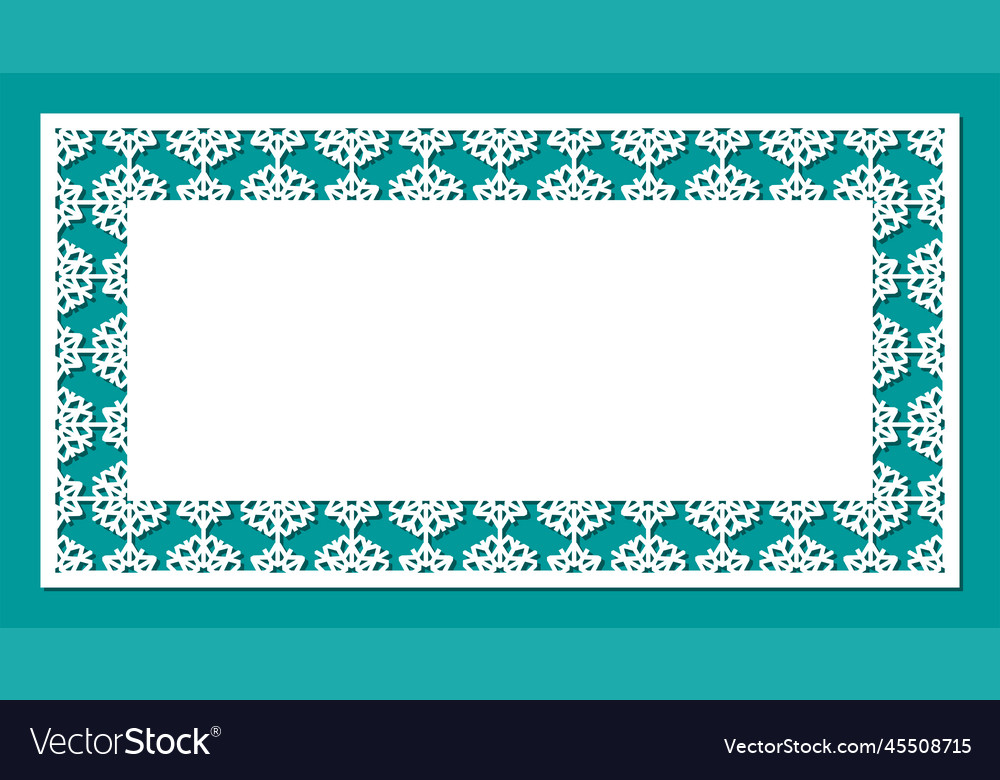Rectangular postcard certificate with lace edge