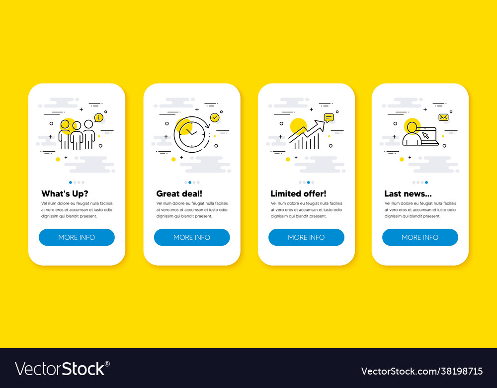 Set group demand curve and time change vector image Set group demand curve and time change