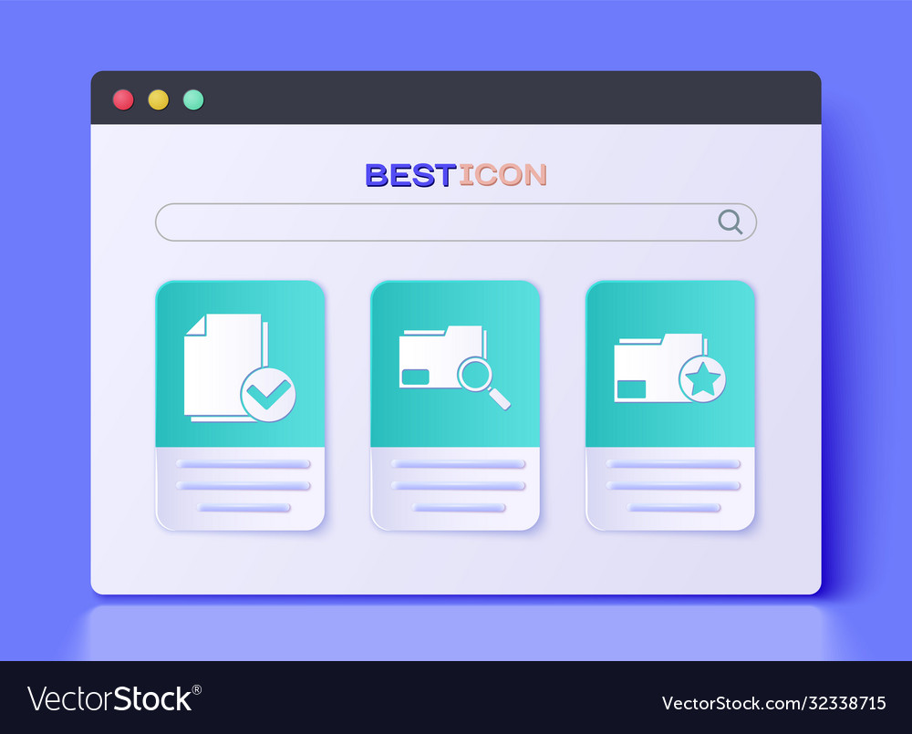 Set search concept with folder document and check vector image Set search concept with folder document and check