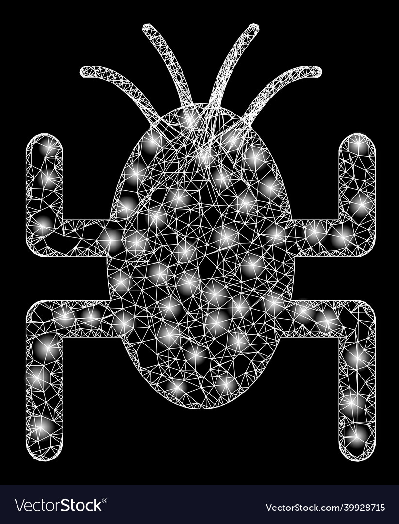 Shiny net mesh bug tick with lightspots vector image Shiny net mesh bug tick with lightspots