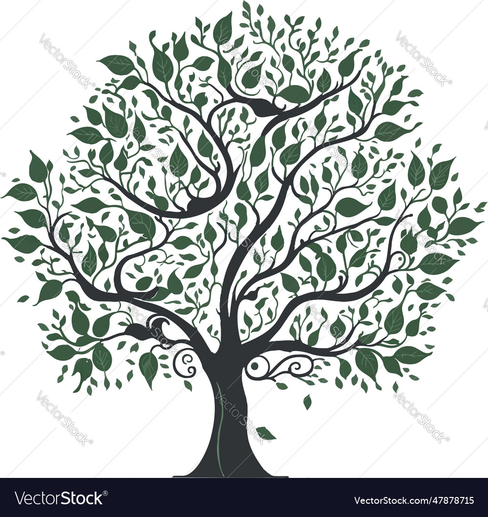 Tree of life colorful with leafs file vector image Tree of life colorful with leafs file