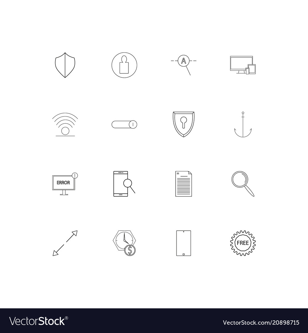 Web linear thin icons set outlined simple