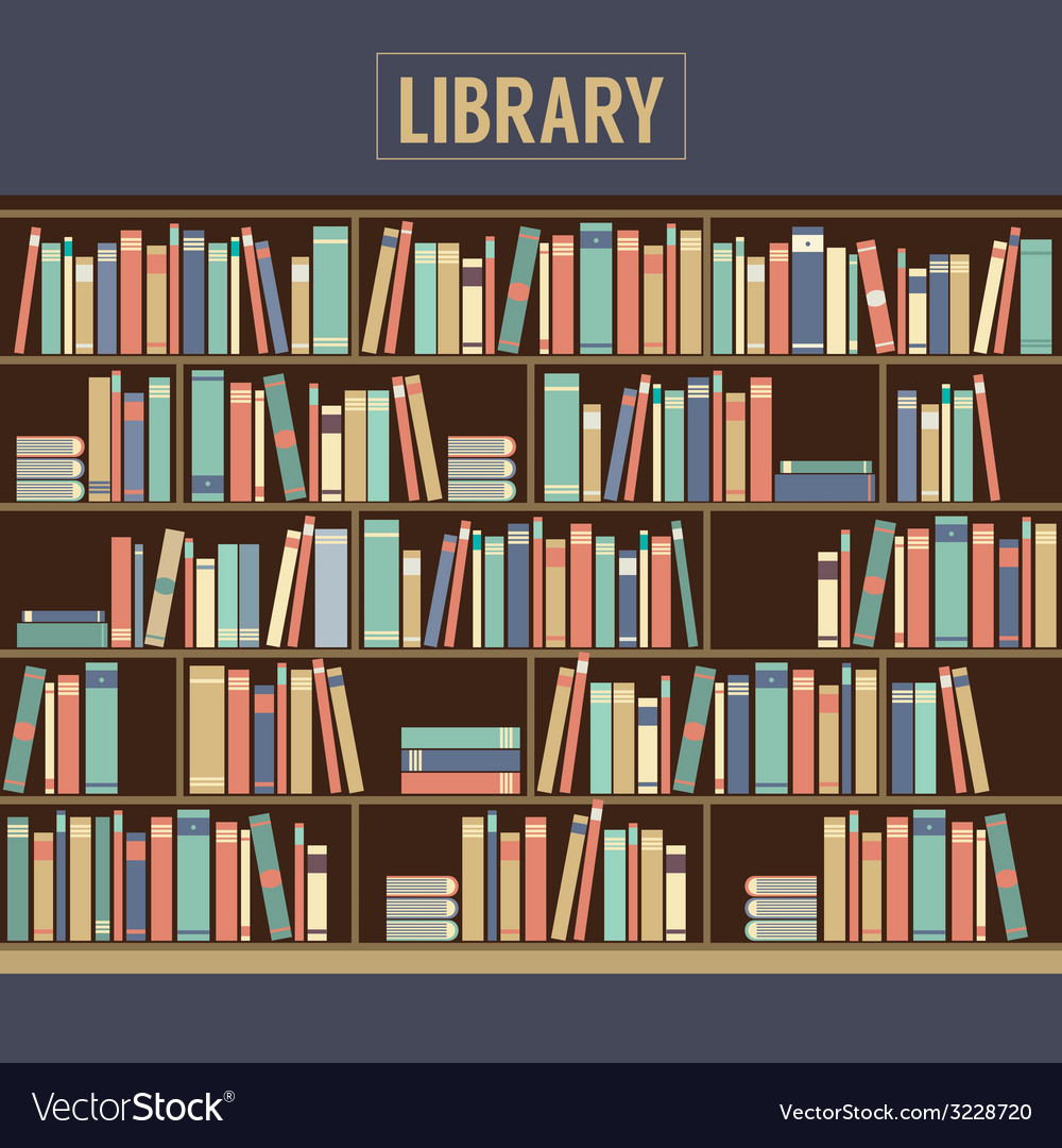 Download Bookcase In Library Royalty Free Vector Image - VectorStock