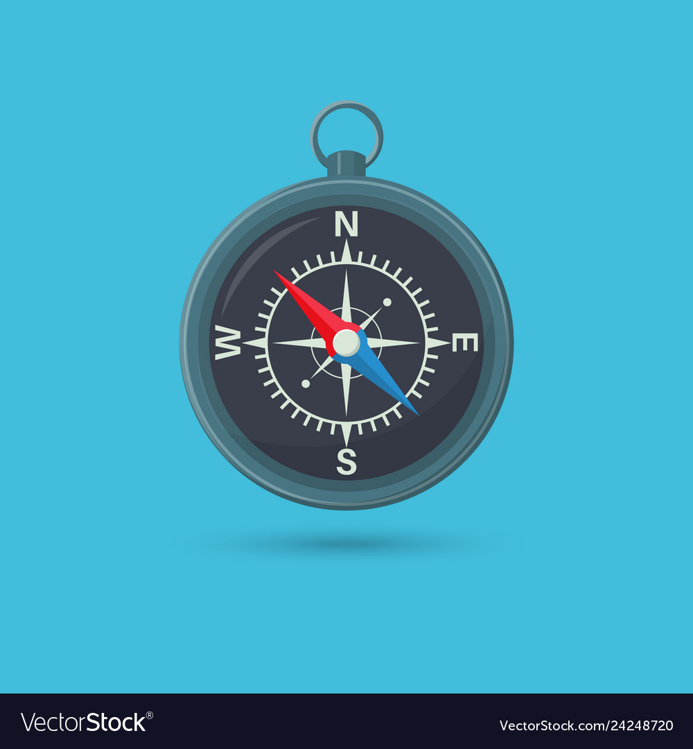 Compass with a shadow Royalty Free Vector Image