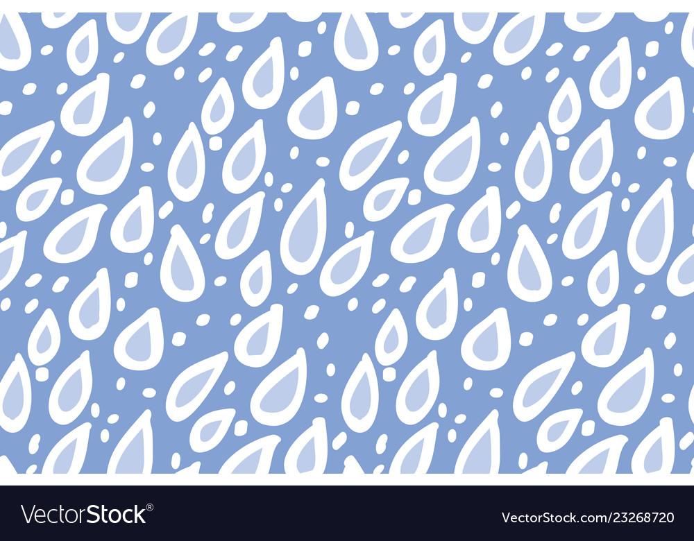 Cute hand drawn rain drops seamless pattern