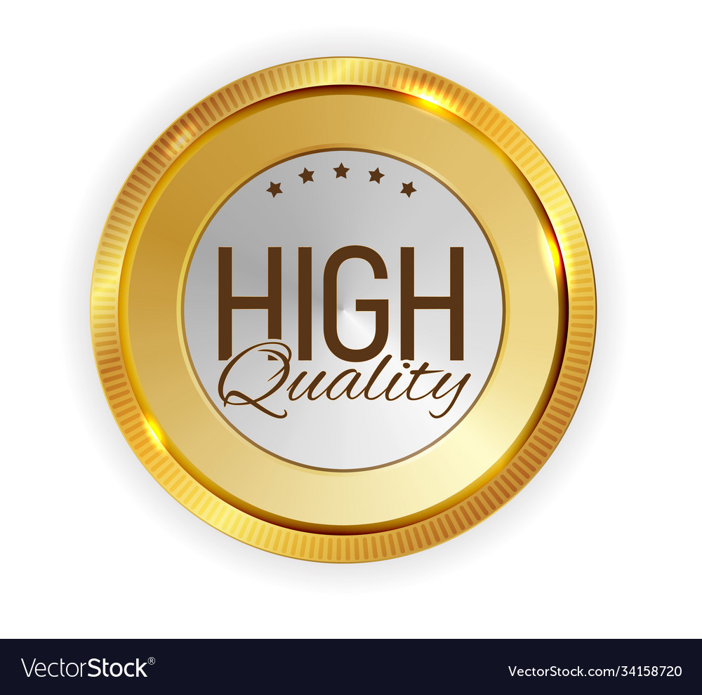 High quality golden label sign Royalty Free Vector Image