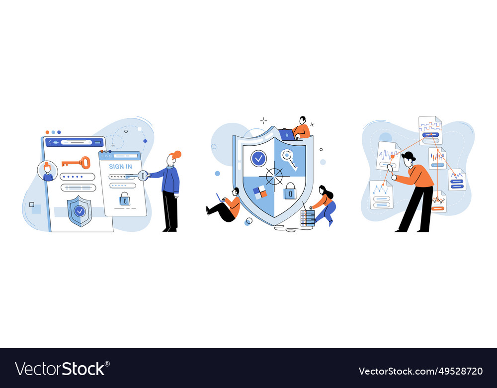Information security secure networks vector image Information security secure networks