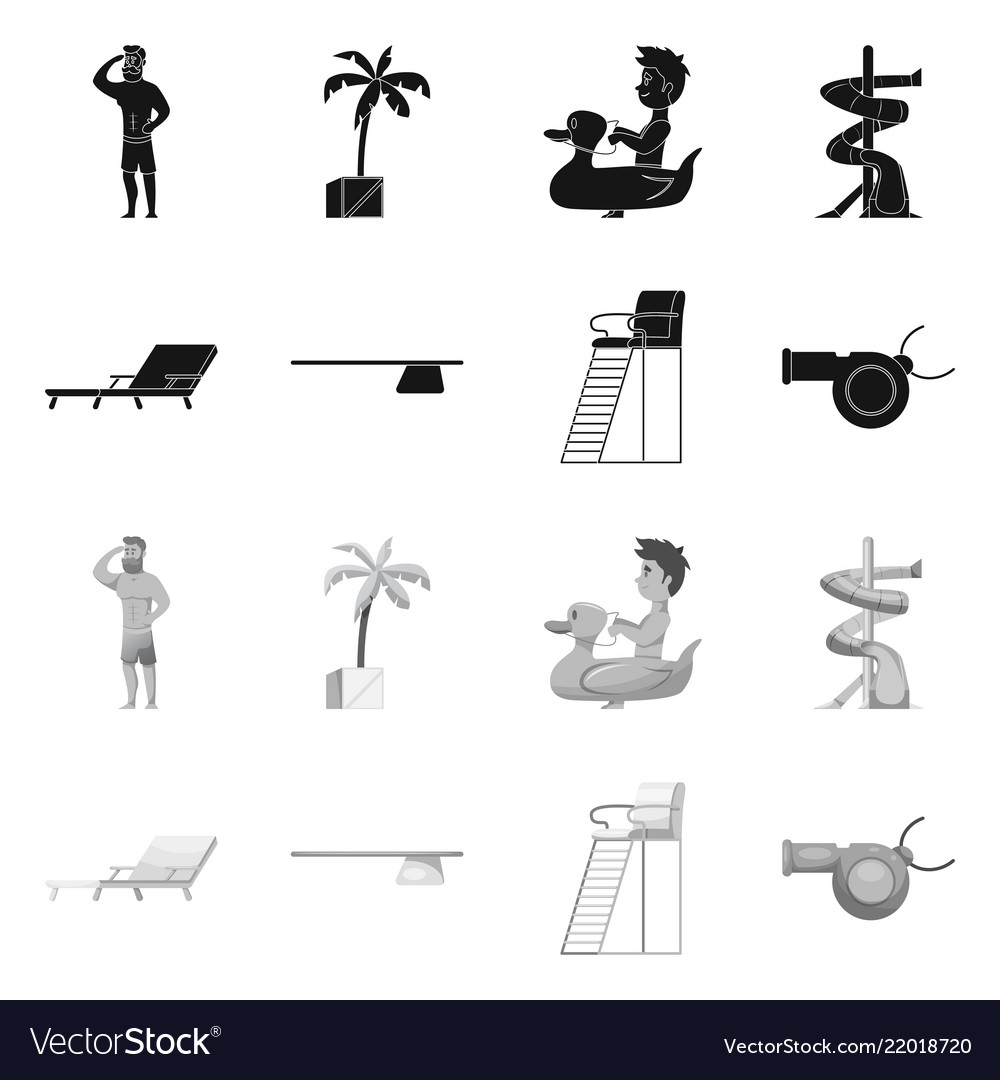 Isolated object of pool and swimming symbol vector image Isolated object of pool and swimming symbol