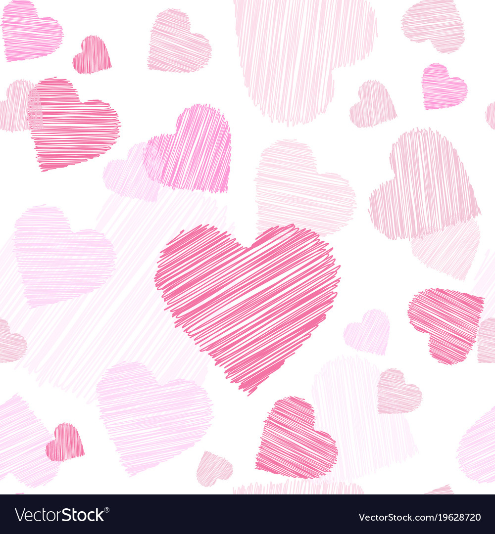 pink hearts sketch seamless pattern valentines day valentines heart templates