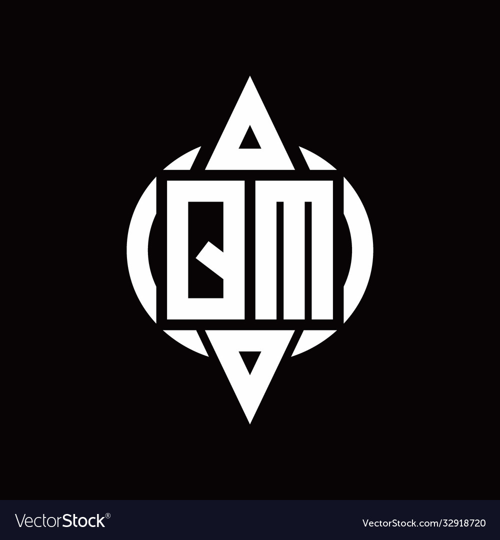 Qm logo with circle rounded combine triangle top
