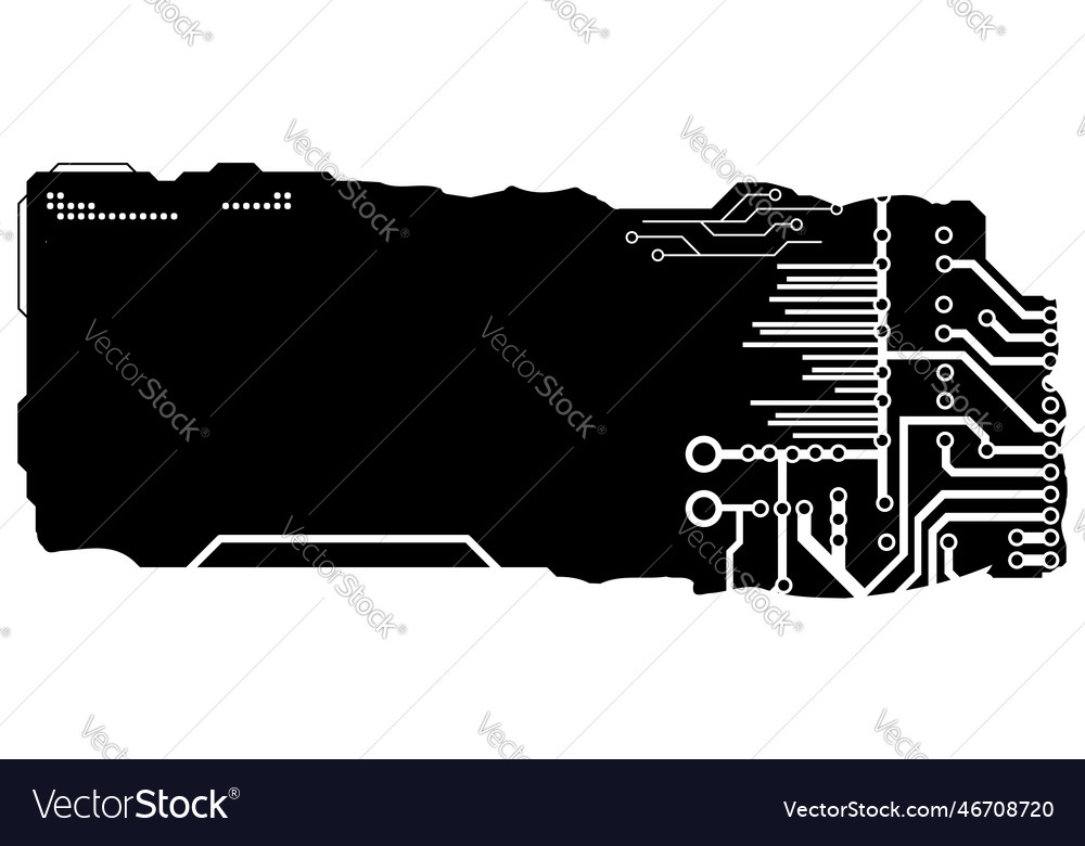 Rectangular design clipart in tech style isolated