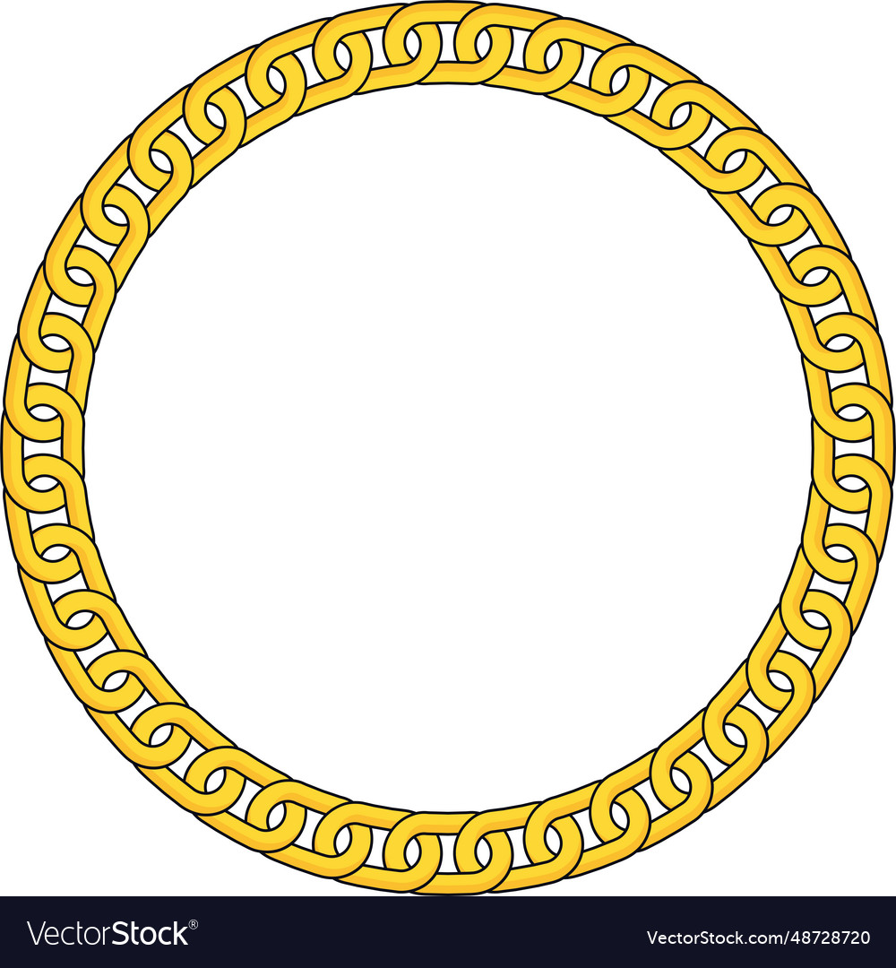 Round chain frame circle chains border boho vector image Round chain frame circle chains border boho