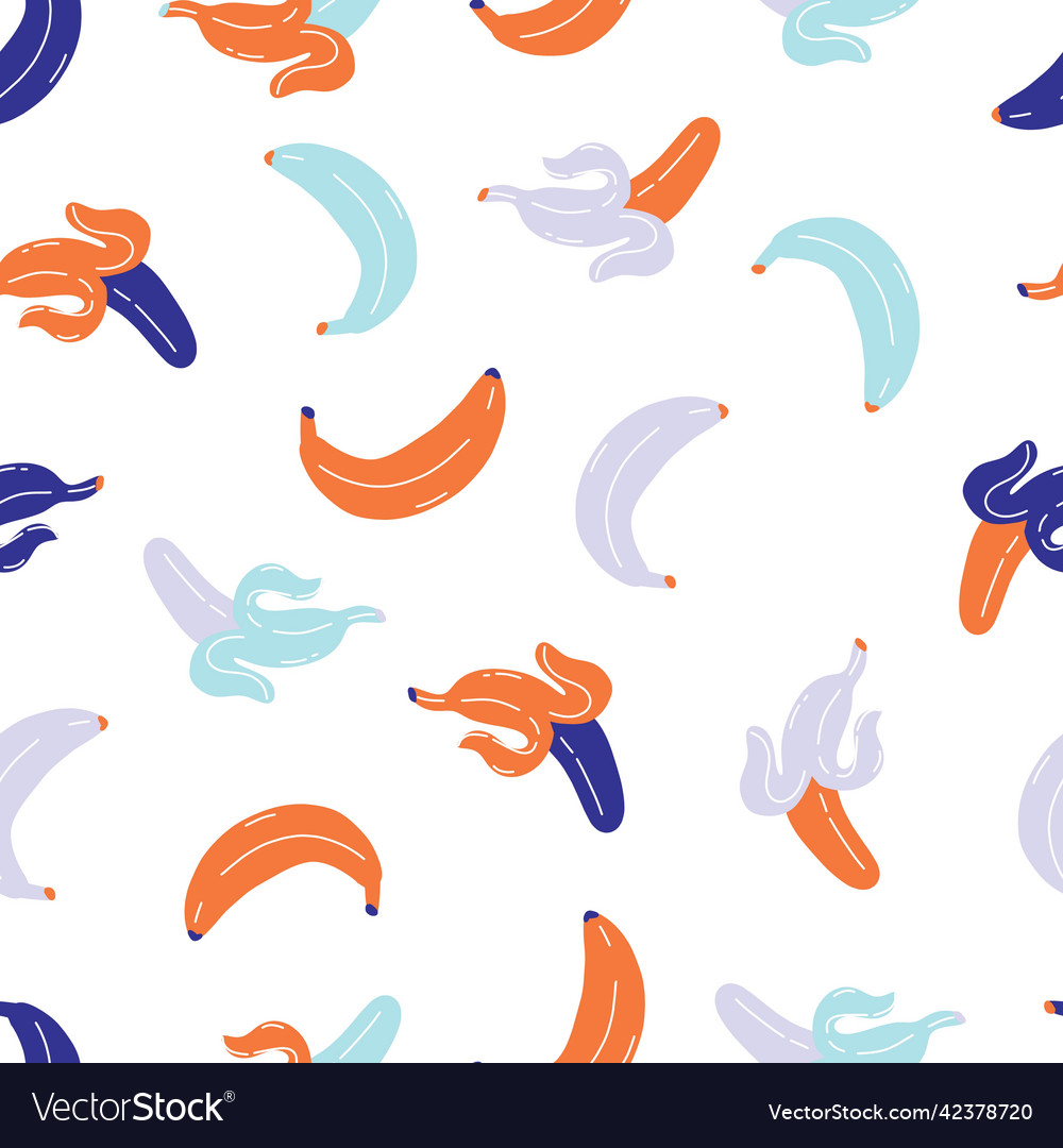 Seamless pattern with colorful banana