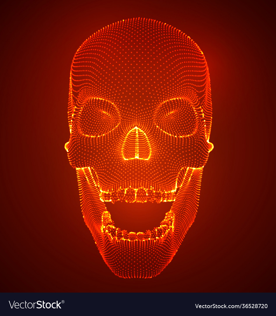 Set human skulls with square and triangular vector image Set human skulls with square and triangular