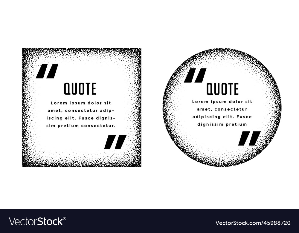 Square and circle quote frames design set