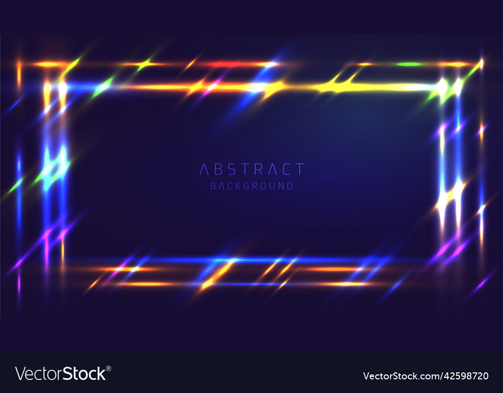Square background with shining light lines