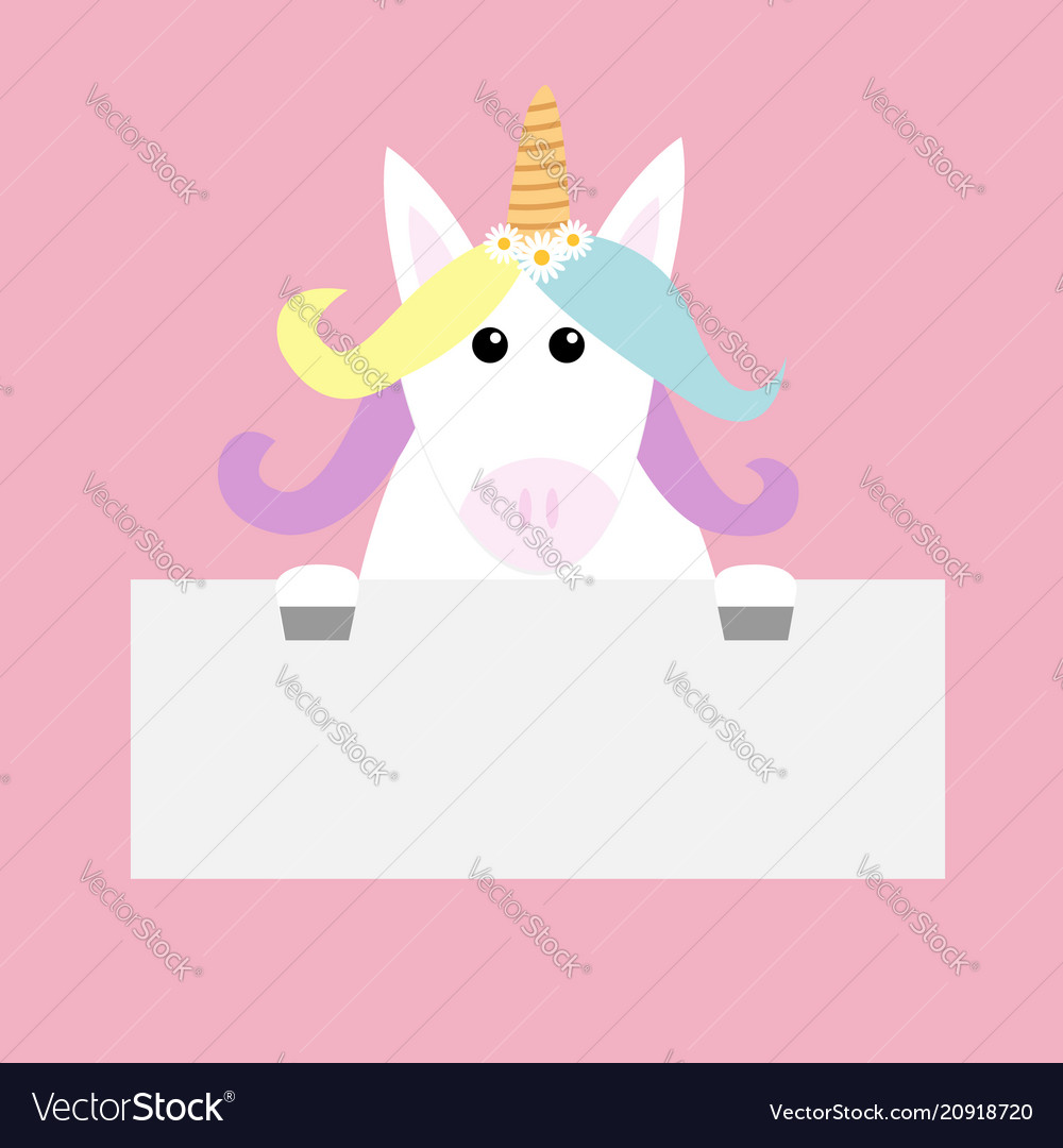 Unicorn head face hanging on paper board template