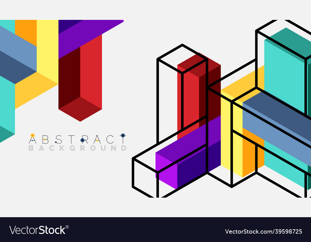 Abstract background 3d cubes cubic elements Vector Image Abstract background 3d cubes cubic elements