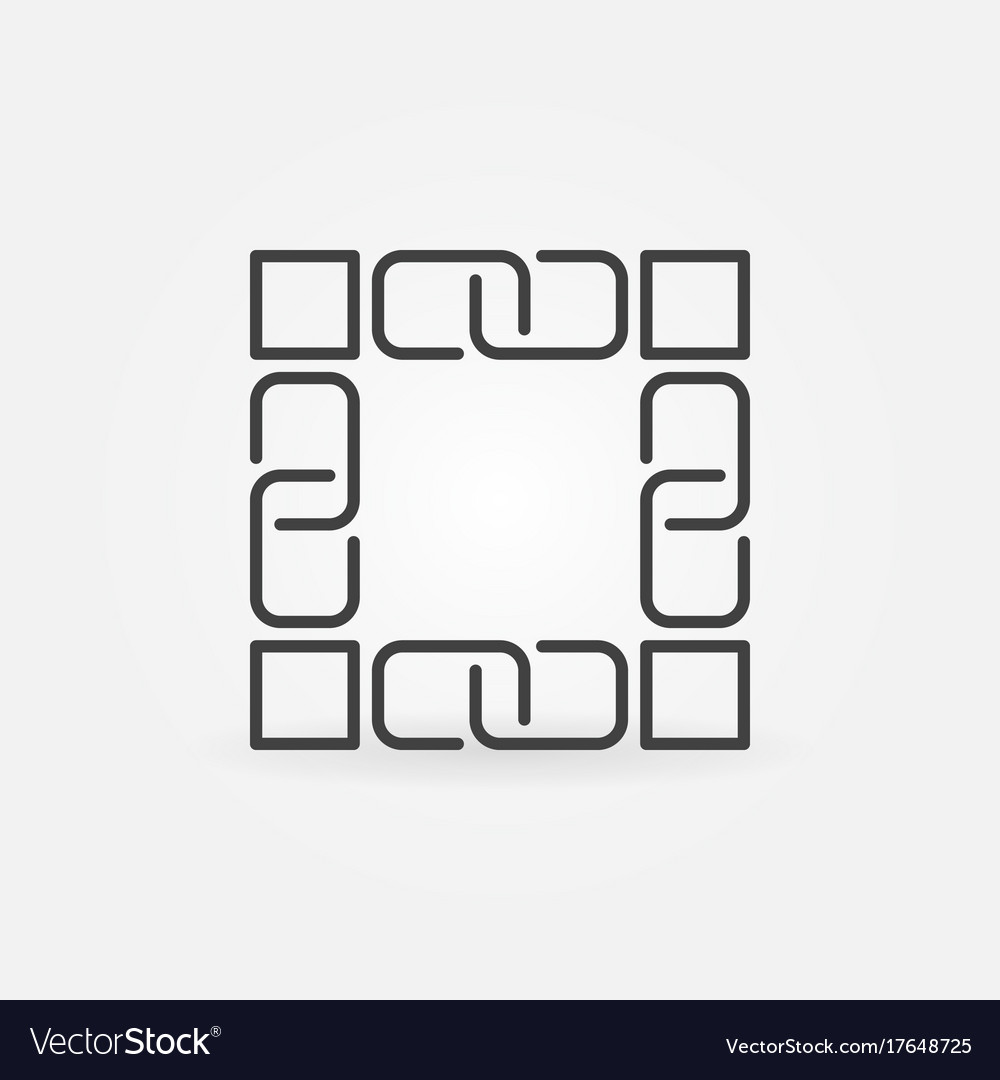 Blockchain technology line icon block Royalty Free Vector