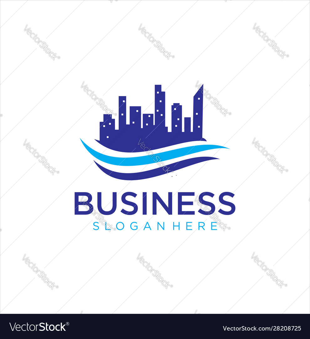 Building cityscape wave logo