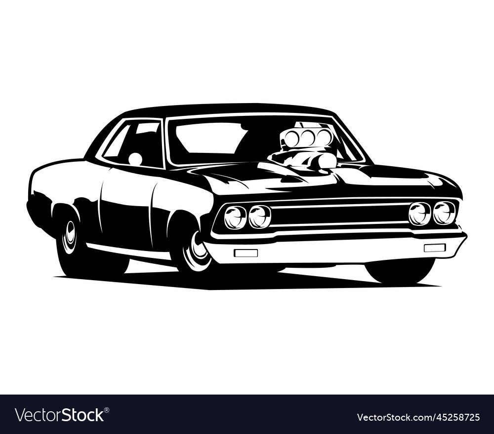 Chevy camaro car silhouette Royalty Free Vector Image