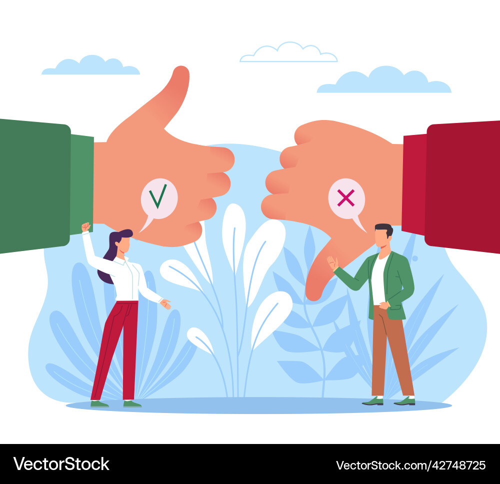 Choose between positive and negative decision Vector Image