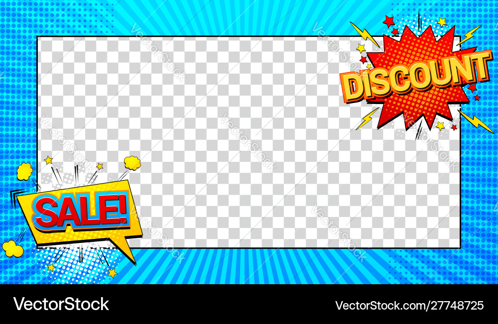 Comic advertising light template Royalty Free Vector Image