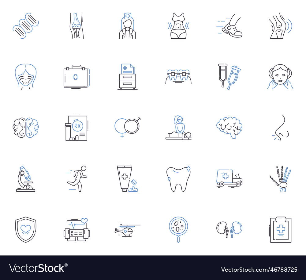 Food and nutrition line icons collection hunger Vector Image