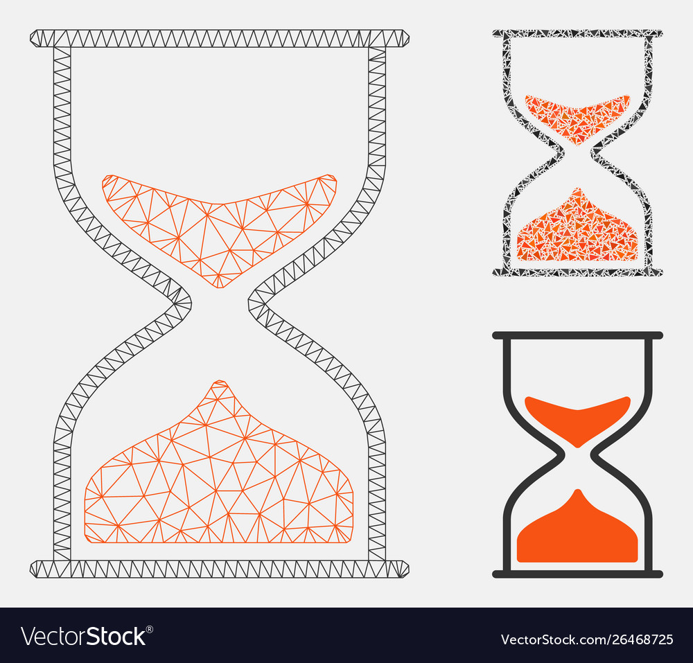Hourglass mesh network model and triangle Vector Image Hourglass mesh network model and triangle