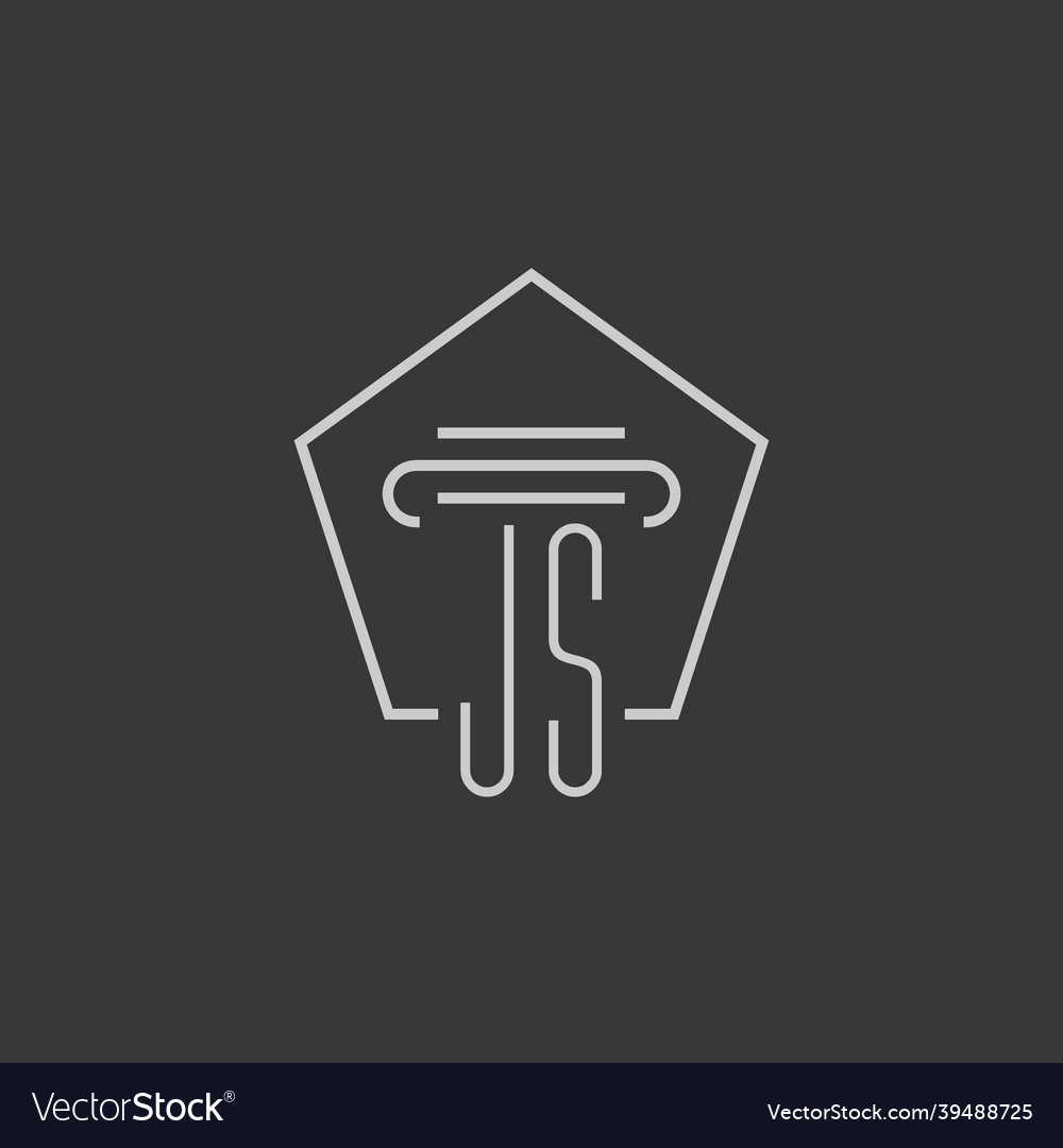 Initial monogram js with monoline pillar logo