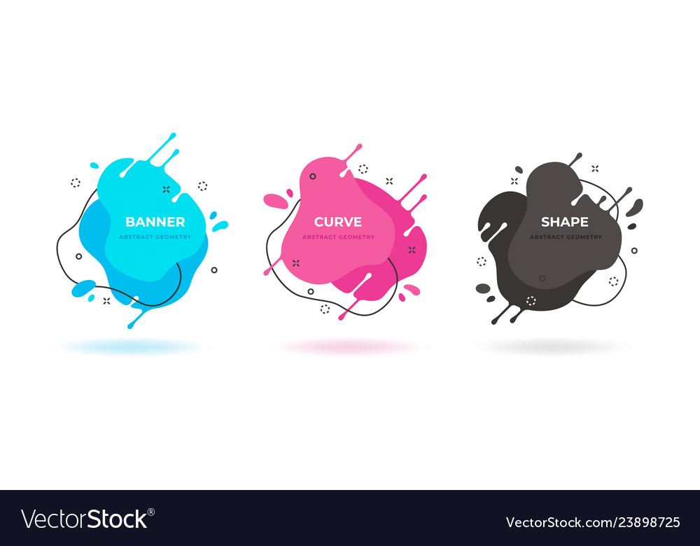 Memphis banner shape abstract graphic element vector image Memphis banner shape abstract graphic element