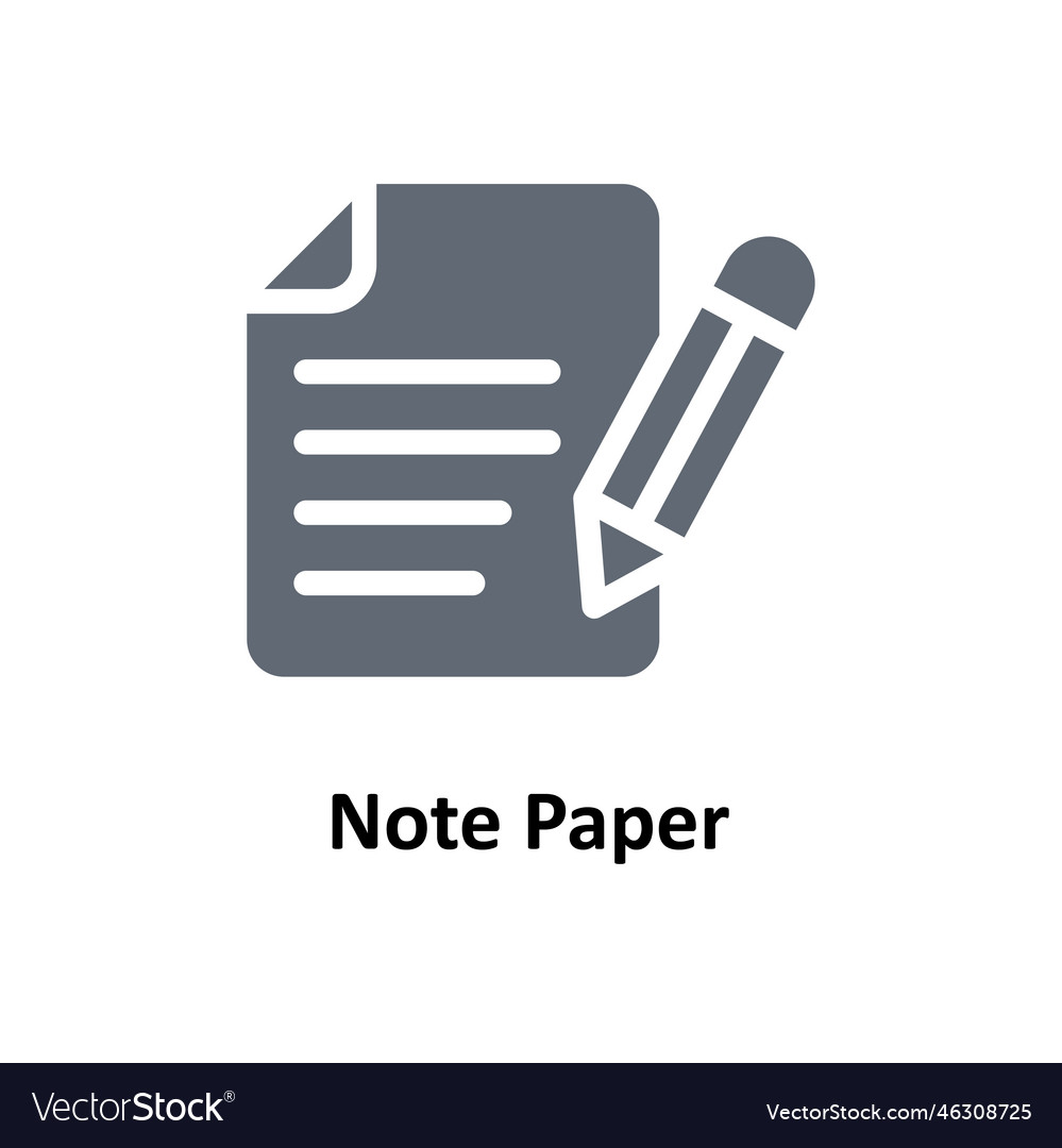 Note paper solid icons simple stock ill